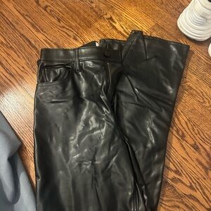 Abercrombie & Fitch Black Vegan Leather Pants
